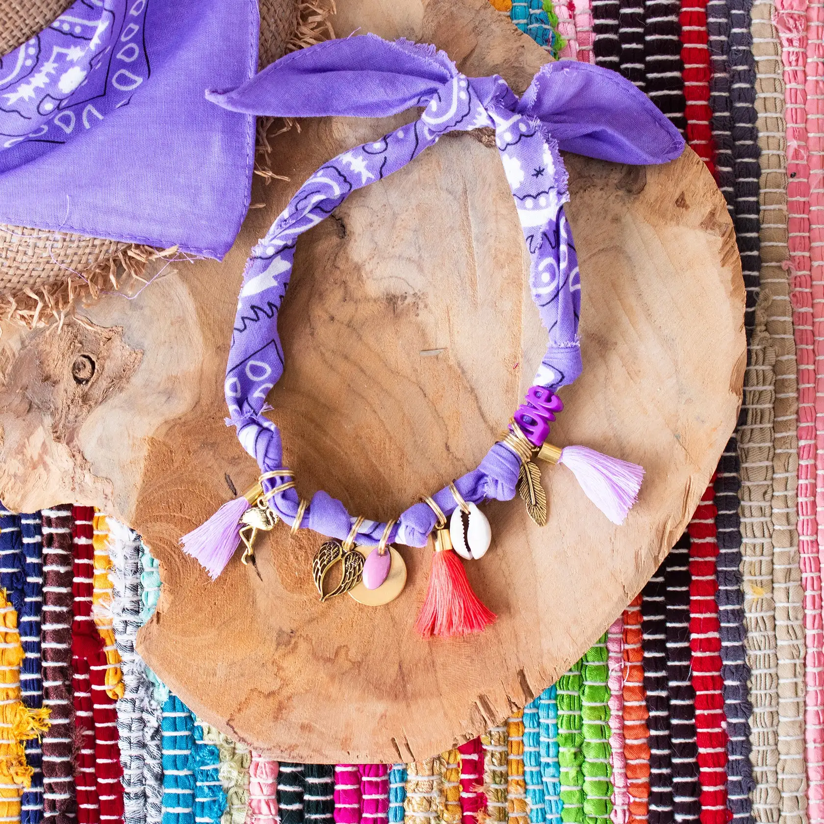 bandana parme porte bijoux