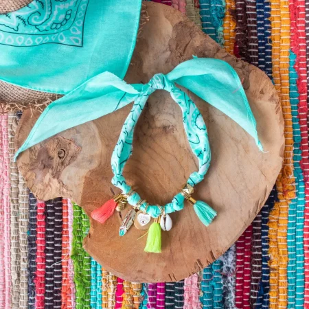Bandana turquoise bijoux