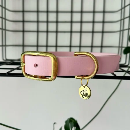 Collier en biothane Rose